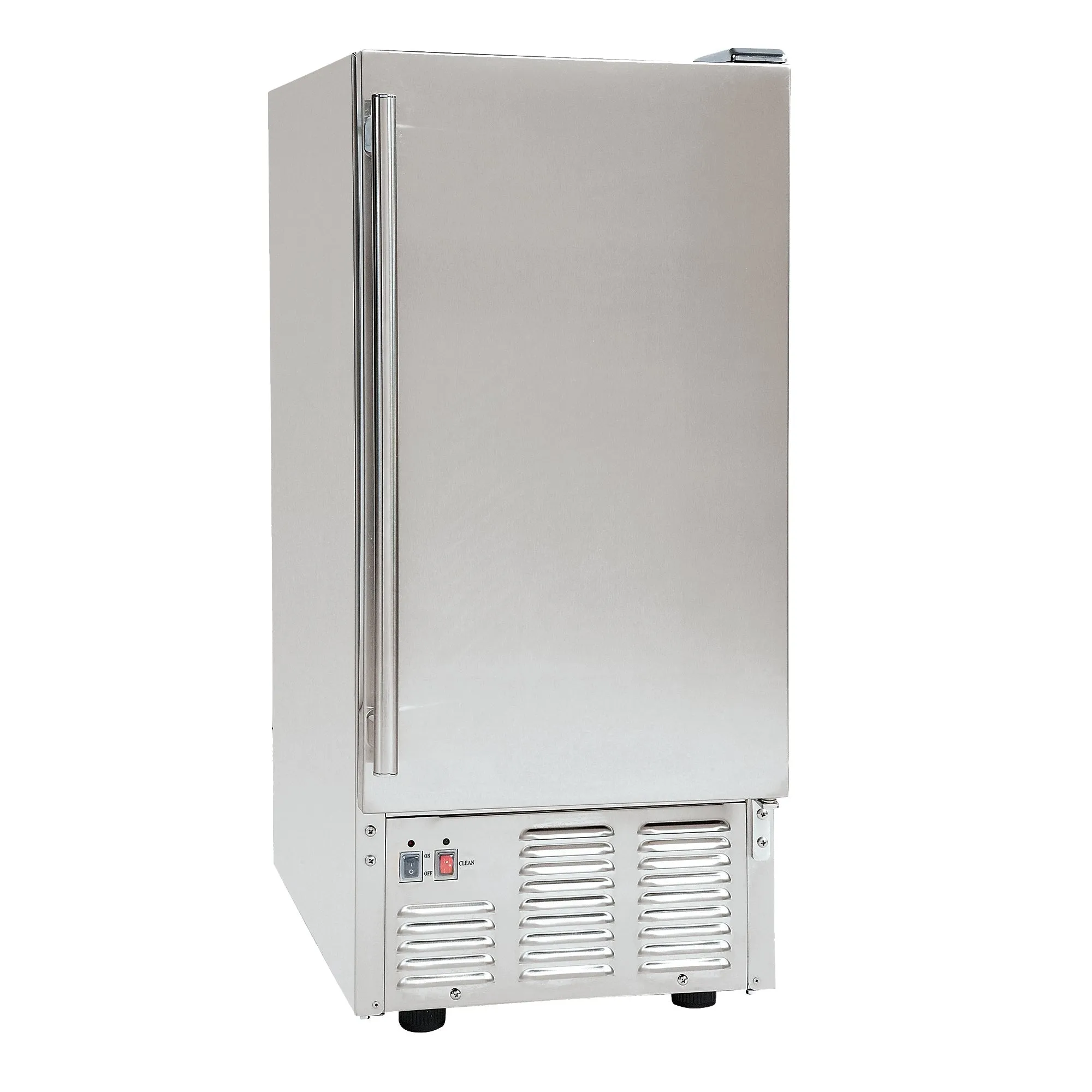 Maxx Ice - MIM50-O. Maxx Ice Self-Contained Outdoor Ice Machine. 15W. 60 lbs. Full Dice Ice Cubes. Energy Star Listed. in Stainless Steel