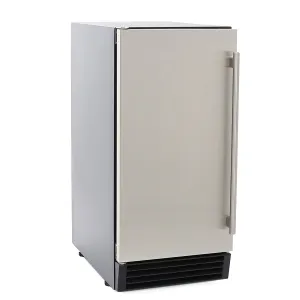 Maxx Ice - MIM50P-ADA. Maxx Ice Built-In Indoor Clear Ice Machine. ADA Compliant. 15W. 65 lbs. Full Dice Ice Cubes. in Black with Stainless Steel Door