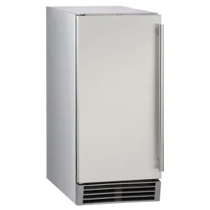 Maxx Ice - MIM50P-O. Maxx Ice Premium Outdoor Self-Contained Ice Machine. 15W. 65 lbs. Full Dice Ice Cubes. Energy Star Listed. in Stainless Steel