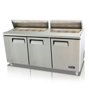 Migali - C-SP72-18-HC. Commercial 72 18 Pan Salad Sandwich Food Prep Table Refrigerator 24.5 cu. ft.