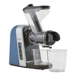Omega - MM400BL13. Omega Medical Medium 200W Blue BPA Free Slow Masticating Juicer with Wide Mouth Chute for Less Prep