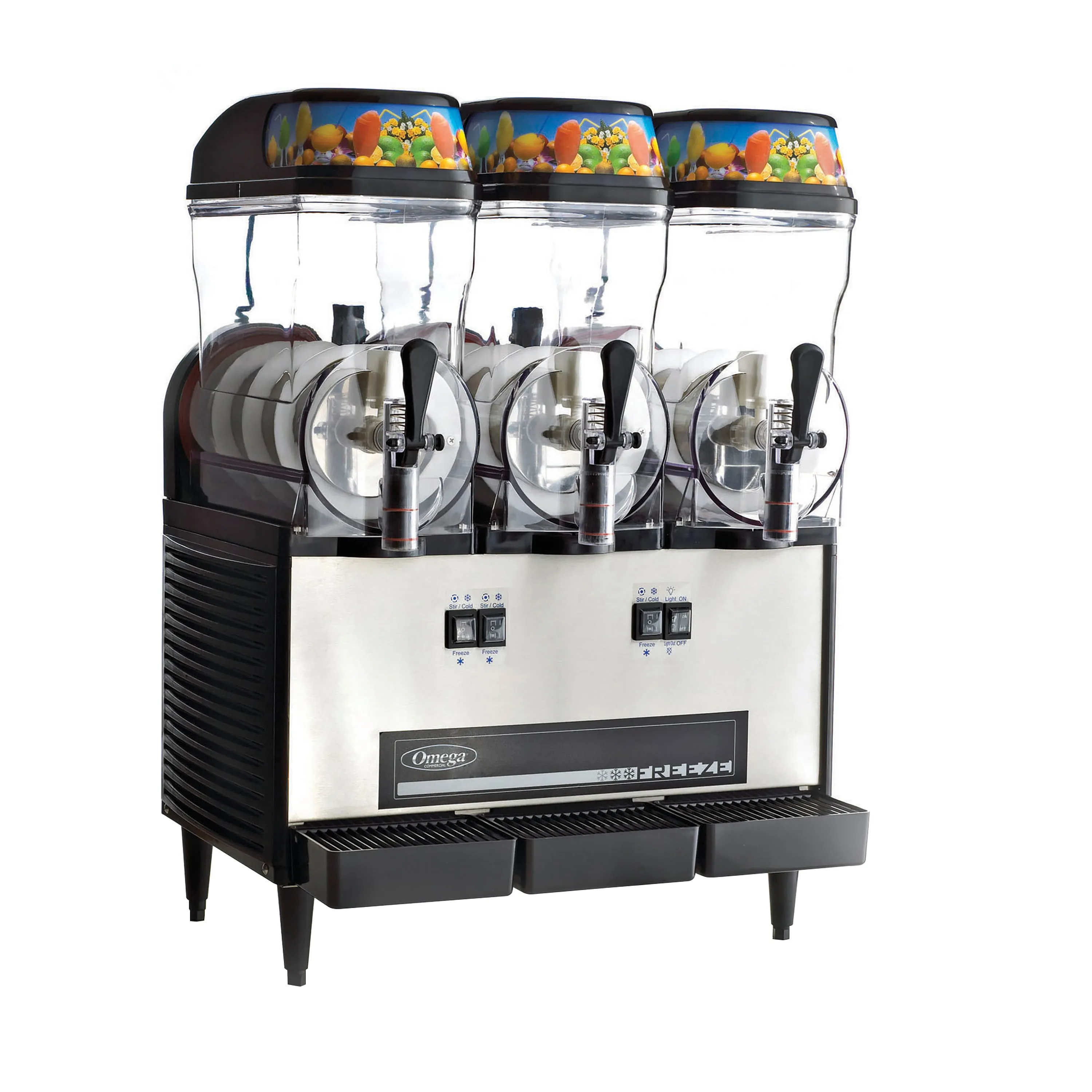 Omega - OFS30. Omega Frozen Triple Chamber 3-Gallon Bowl Granita Machine. in Black/Stainless Steel