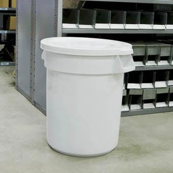 Rubbermaid White Round Brute Bin