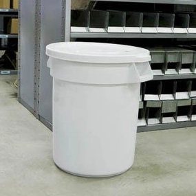 Rubbermaid White Round Brute Bin