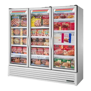 True FLM-81F~TSL01 80 3/4 Three Section Display Freezer w/ Swing Doors - Bottom Mount Compressor. White. 115v