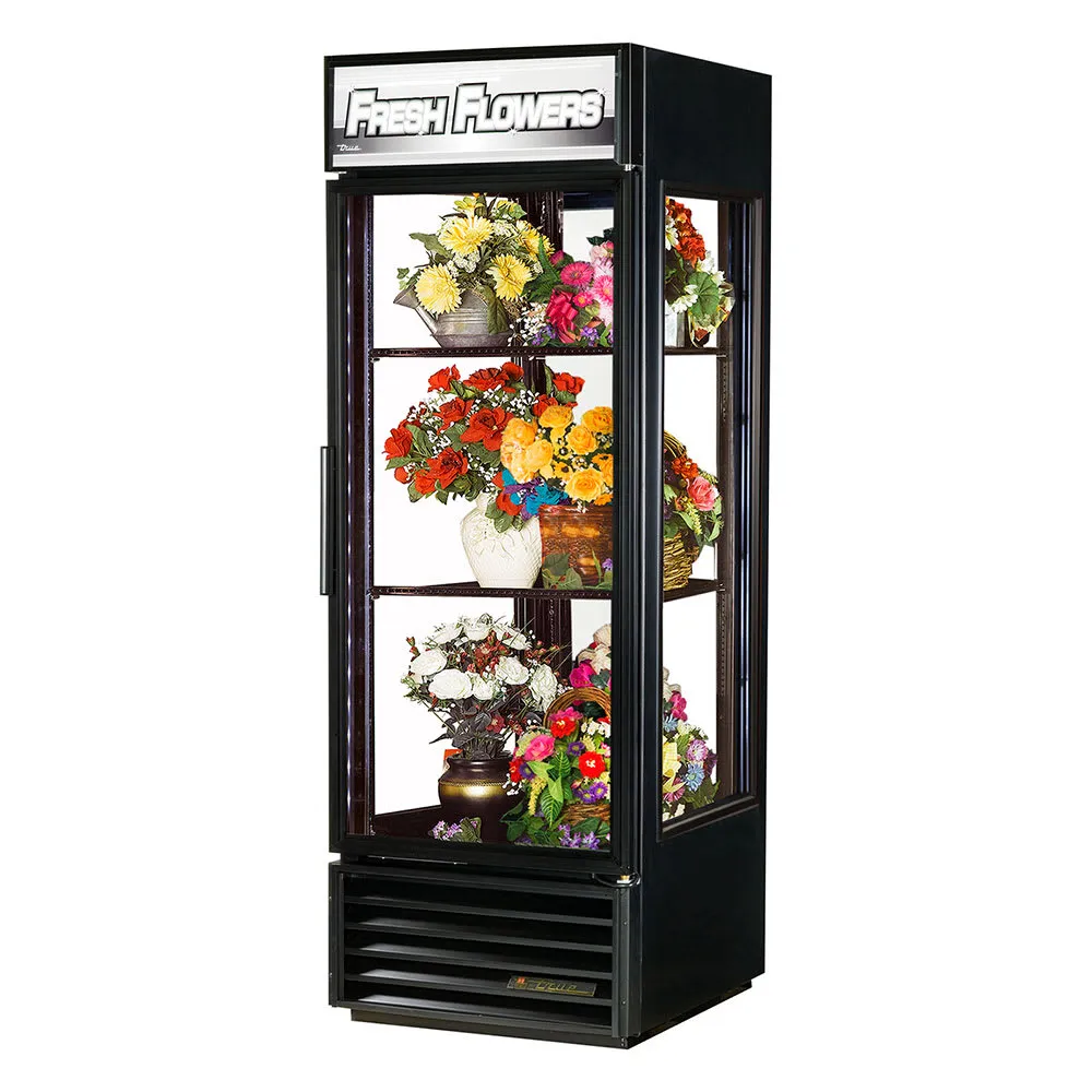 True G4SM-23FC-HC~TSL01 1 Section Floral Cooler w/ Swinging Door. Black. 115v