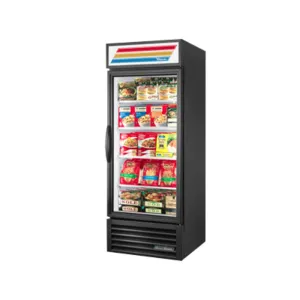 True GDM-26F-HC~TSL01 BLK/LH 30 One Section Display Freezer w/ Swing Door - Bottom Mount Compressor. Black. 115v