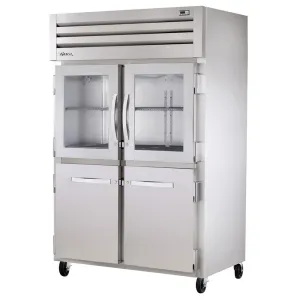 True STA2R-2HG/2HS-HC 52 3/5 Two Section Reach In Refrigerator. (2) Glass Doors. (2) Solid Doors. Left/Right Hinge. 115v