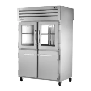 True STA2RPT-2HG/2HS-2G-HC 52 3/5 Two Section Pass Thru Refrigerator. (2) Glass Doors. (2) Solid Doors. Left/Right Hinge. 115v