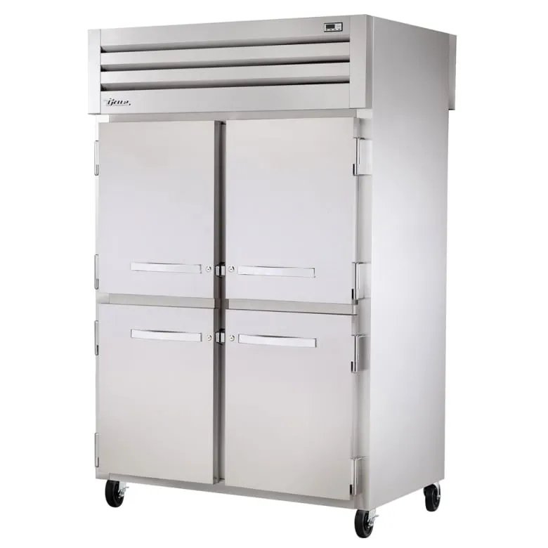 True STA2RPT-4HS-2G-HC 52 3/5 Two Section Pass Thru Refrigerator. (4) Left/Right Hinge Solid Doors. 115v