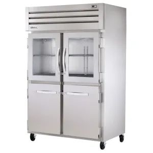True STG2R-2HG/2HS-HC 52 3/5 Two Section Reach In Refrigerator. (2) Glass Doors. (2) Solid Doors. Left/Right Hinge. 115v