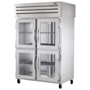True STG2RPT-4HG-2S-HC 52 3/5 Two Section Pass Thru Refrigerator. (4) Left/Right Hinge Glass Doors. 115v