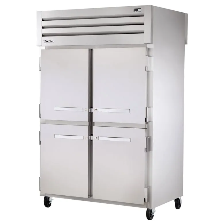 True STG2RPT-4HS-2G-HC 52 3/5 Two Section Pass Thru Refrigerator. (4) Left/Right Hinge Solid Doors. 115v
