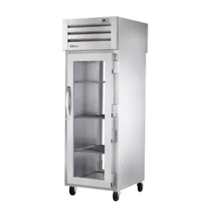 True STR1RPT-1G-1G-HC 27 1/2 One Section Pass Thru Refrigerator. (1) Right Hinge Glass Door. 115v