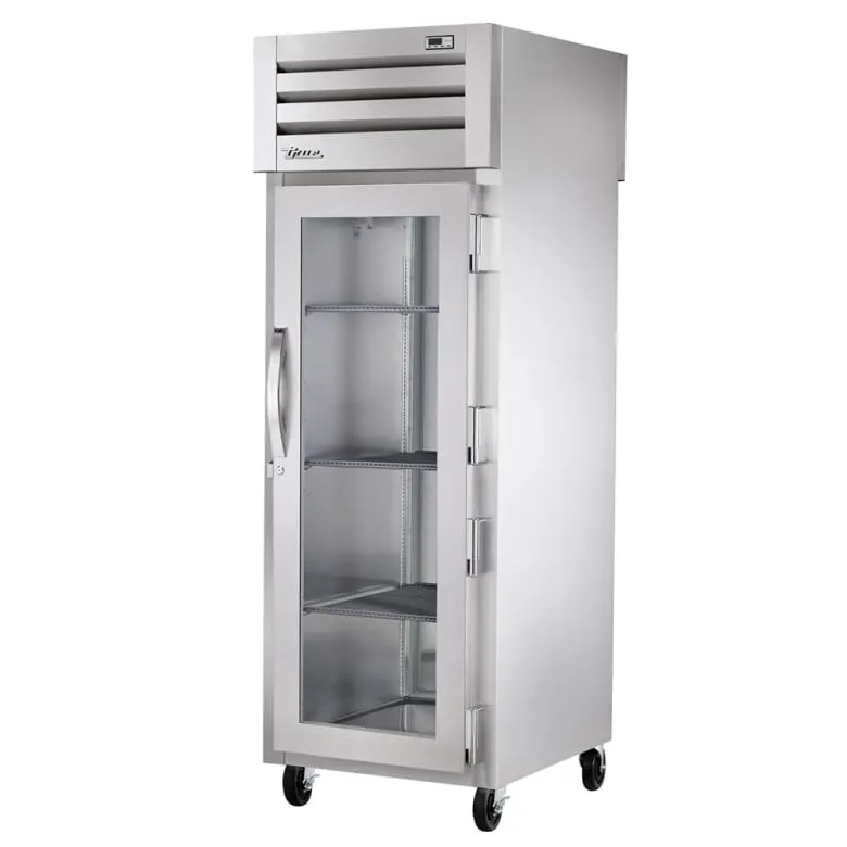 True STR1RPT-1G-1S-HC 27 1/2 One Section Pass Thru Refrigerator. (1) Right Hinge Glass Door. 115v