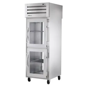 True STR1RPT-2HG-1G-HC 27 1/2 One Section Pass Thru Refrigerator. (2) Right Hinge Glass Doors. 115v