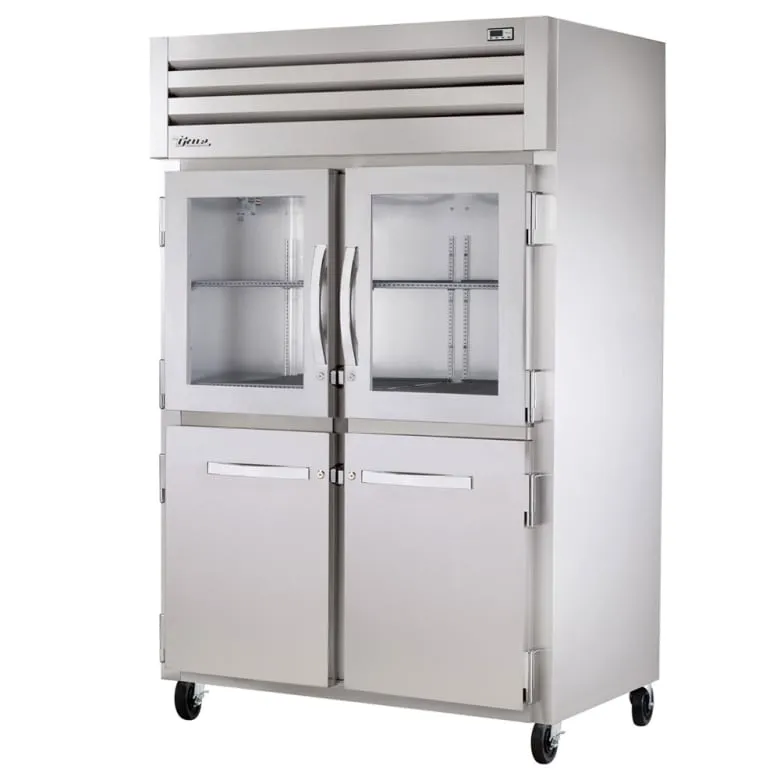 True STR2R-2HG/2HS-HC 52 3/5 Two Section Reach In Refrigerator. (2) Glass Doors. (2) Solid Doors. Left/Right Hinge. 115v