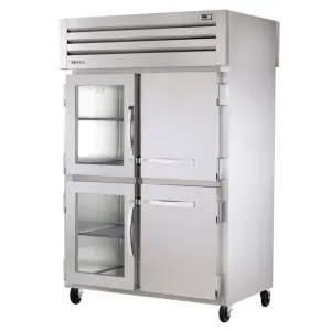 True STR2RPT-2HG/2HS-2S-HC 52 3/5 Two Section Pass Thru Refrigerator. (2) Glass Doors. (2) Solid Doors. Left/Right Hinge. 115v