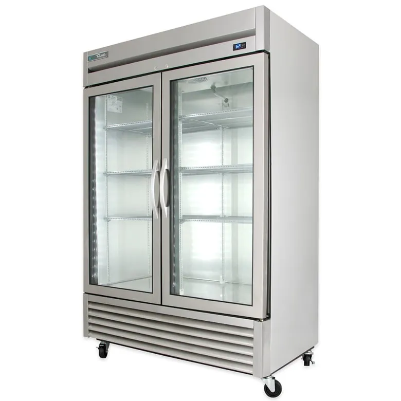 True T-49G-HC~FGD01 54 Two Section Reach In Refrigerator. (2) Left/Right Hinge Glass Doors. 115v