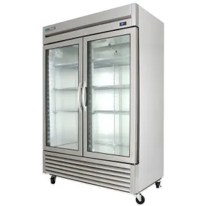 True T-49G-HC~FGD01 54 Two Section Reach In Refrigerator. (2) Left/Right Hinge Glass Doors. 115v