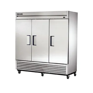 True T-72F-HC. Commercial 78 Reach-In Freezer Solid Doors 3 Section