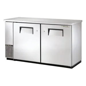 True TBB-24-60-S-HC 61 1/8 Bar Refrigerator - 2 Swinging Solid Doors. Stainless. 115v