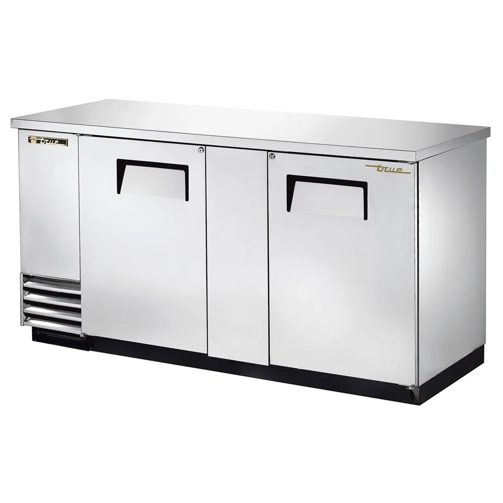 True TBB-3-S-HC. Commercial 69 Bar Refrigerator - 2 Swinging Solid Doors. Stainless. 115v