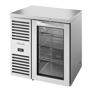 True TBR32-RISZ1-L-S-G-1 32 Bar Refrigerator - 1 Swinging Glass Door. Stainless. 115v
