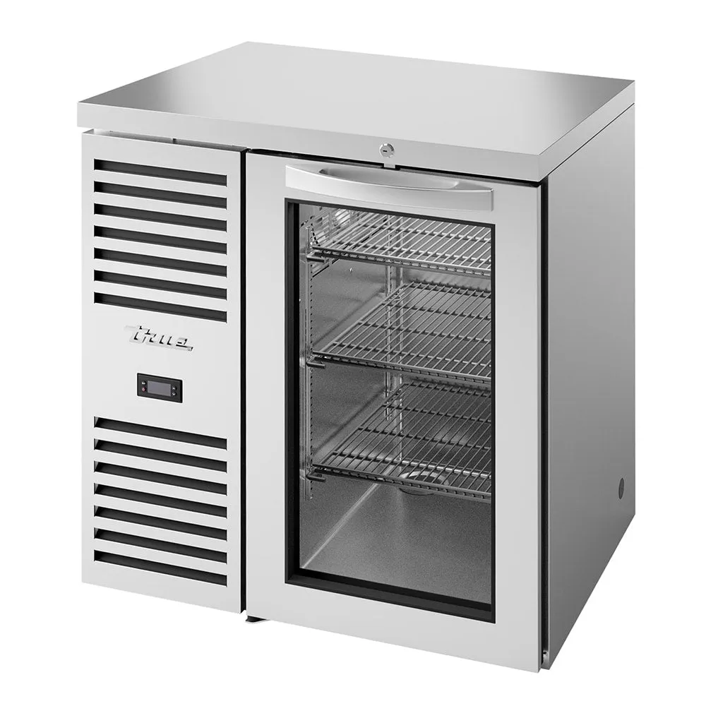 True TBR32-RISZ1-L-S-G-1 32 Bar Refrigerator - 1 Swinging Glass Door. Stainless. 115v