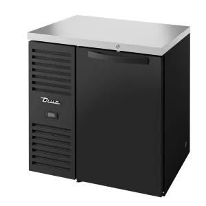 True TBR36-RISZ1-L-B-S-1 36 Bar Refrigerator - 1 Swinging Solid Door. Black. 115v