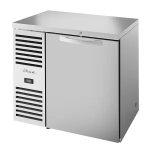 True TBR36-RISZ1-L-S-S-1 36 Bar Refrigerator - 1 Swinging Solid Door. Stainless. 115v