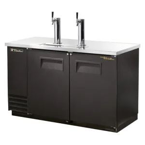 True TDD-2-HC 59 Kegerator Beer Dispenser w/ (2) Keg Capacity - (2) Columns. Black. 115v