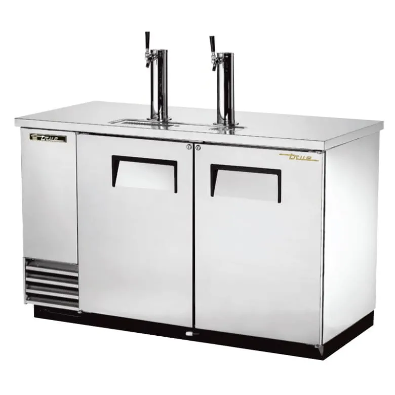 True TDD-2-S-HC 59 Kegerator Beer Dispenser w/ (2) Keg Capacity - (2) Columns. Stainless. 115v