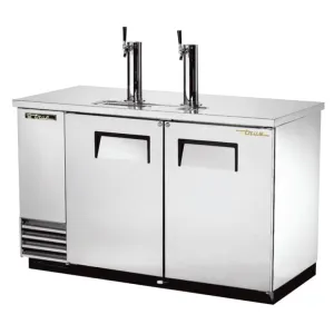 True TDD-2-S-HC 59 Kegerator Beer Dispenser w/ (2) Keg Capacity - (2) Columns. Stainless. 115v
