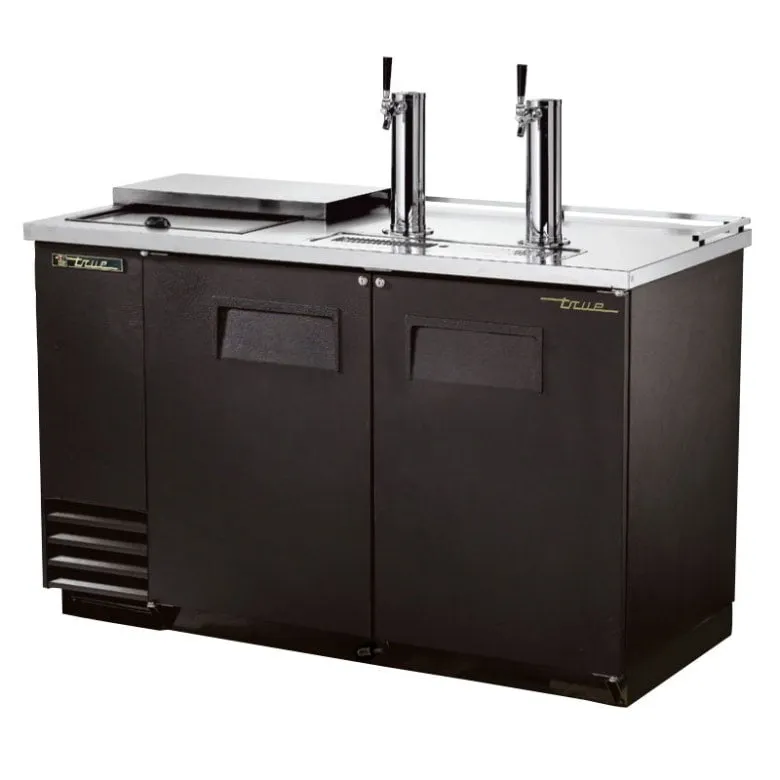 True TDD-2CT-HC 59 Kegerator Beer Dispenser w/ (2) Keg Capacity - (2) Columns. Black. 115v