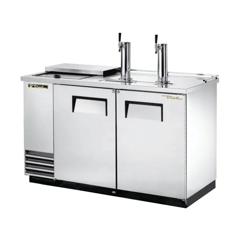 True TDD-2CT-S-HC 59 Kegerator Beer Dispenser w/ (2) Keg Capacity - (2) Columns. Stainless. 115v