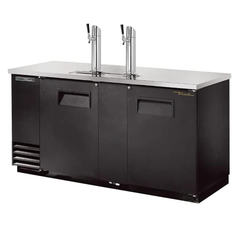 True TDD-3-HC 69 Kegerator Beer Dispenser w/ (3) Keg Capacity - (2) Columns. Black. 115v