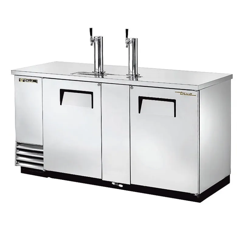 True TDD-3-S-HC 69 Kegerator Beer Dispenser w/ (3) Keg Capacity - (2) Columns. Stainless. 115v
