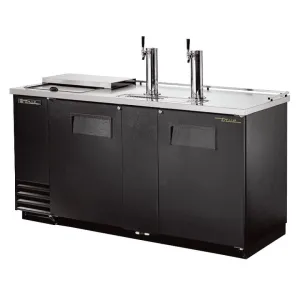 True TDD-3CT-HC 69 Kegerator Beer Dispenser w/ (3) Keg Capacity - (2) Columns. Black. 115v