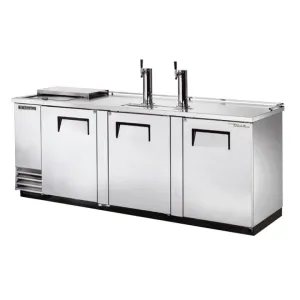 True TDD-4CT-S-HC 90 Kegerator Beer Dispenser w/ (4) Keg Capacity - (2) Columns. Stainless. 115v