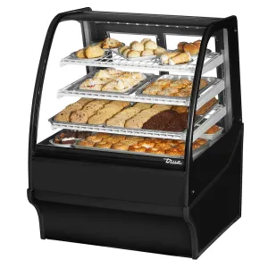 True TDM-DC-36-GE/GE-B-W 36 1/4 Full Service Dry Bakery Case w/ Curved Glass - (4) Levels. 115v