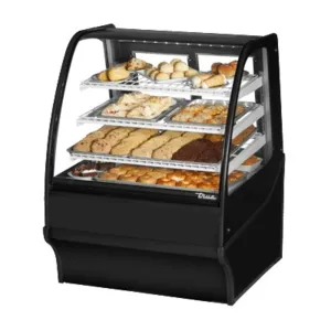 True TDM-DC-36-GE/GE-S-S 36 1/4 Full Service Dry Bakery Case w/ Curved Glass - (4) Levels. 115v