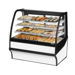 True TDM-DC-48-GE/GE-S-W 48 1/4 Full Service Dry Bakery Case w/ Curved Glass - (4) Levels. 115v