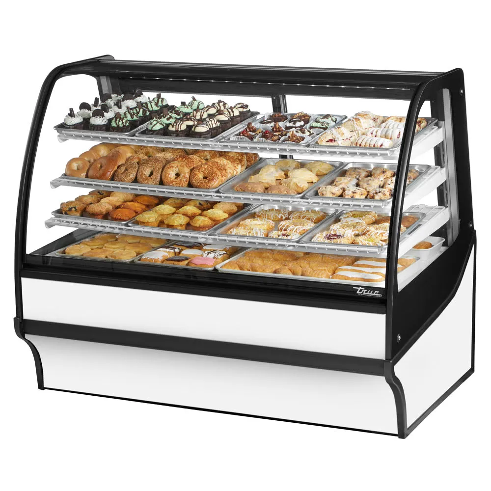 True TDM-DC-59-GE/GE-W-W 59 1/4 Full Service Dry Bakery Case w/ Curved Glass - (4) Levels. 115v