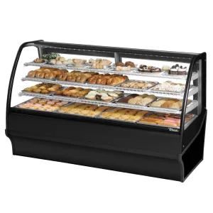 True TDM-DC-77-GE/GE-B-W 77 1/4 Full Service Dry Bakery Case w/ Curved Glass - (4) Levels. 115v