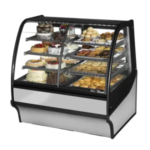 True TDM-DZ-48-GE/GE-S-S 48 1/4 Full Service Dual Zone Bakery Case w/ Curved Glass - (4) Levels. 115v