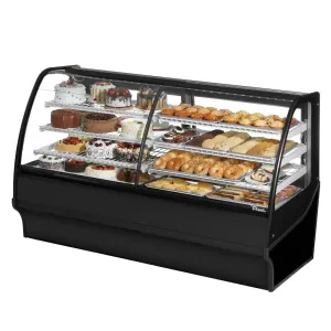 True TDM-DZ-77-GE/GE-B-W 77 1/4 Full Service Dual Zone Bakery Case w/ Curved Glass - (4) Levels. 115v