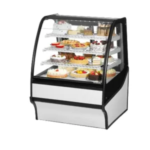 True TDM-R-36-GE/GE-S-W 36 1/4 Full Service Bakery Case w/ Curved Glass - (4) Levels. 115v