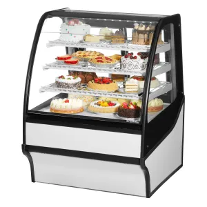 True TDM-R-36-GE/GE-W-W 36 1/4 Full Service Bakery Case w/ Curved Glass - (4) Levels. 115v
