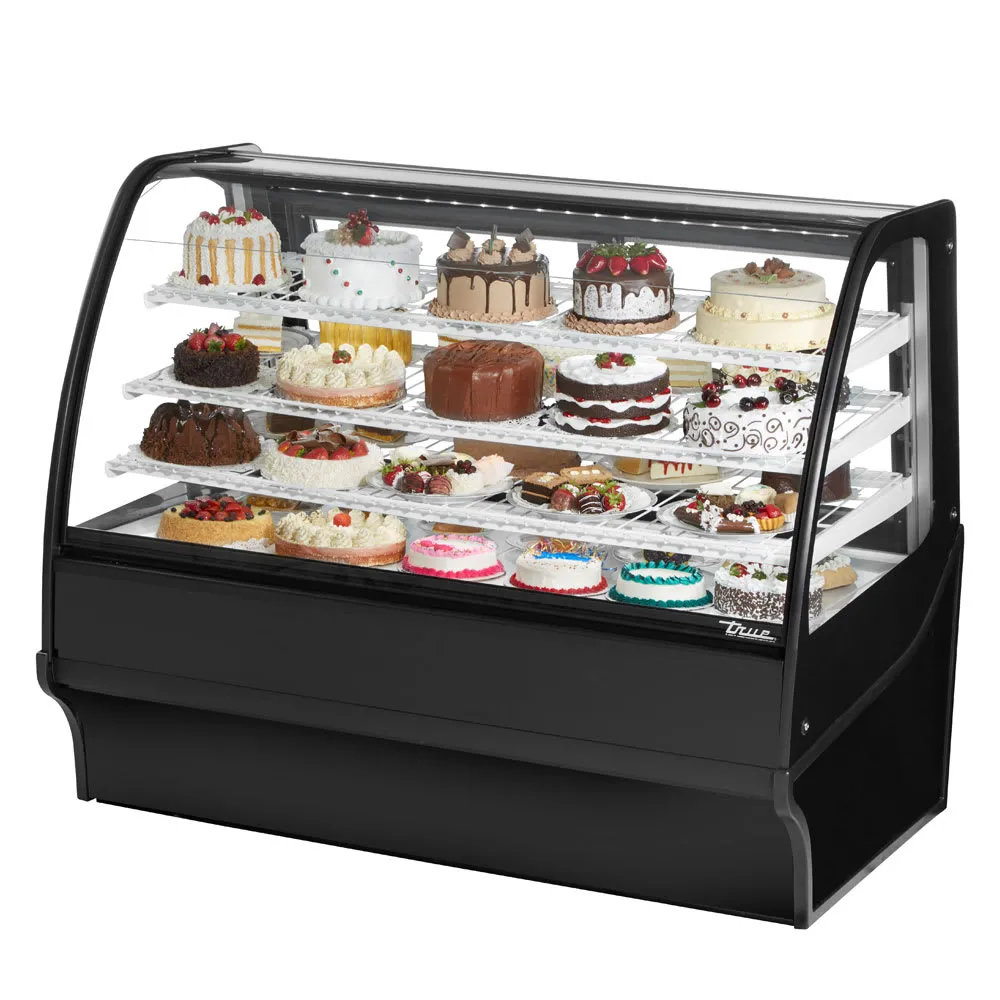 True TDM-R-59-GE/GE-B-W 59 1/4 Full Service Bakery Case w/ Curved Glass - (4) Levels. 115v